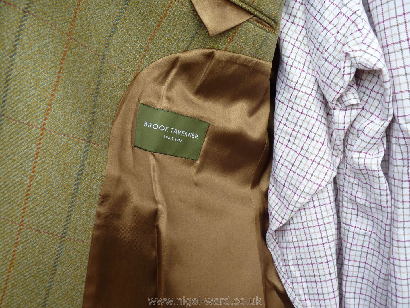 A gents Brook Taverner green check sports Jacket, size 48'' and a check shirt. - Image 2 of 2