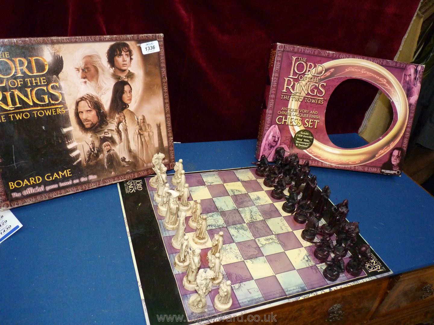 Lord of The Rings: a boxed chess set and Two Towers board game. - Image 2 of 3