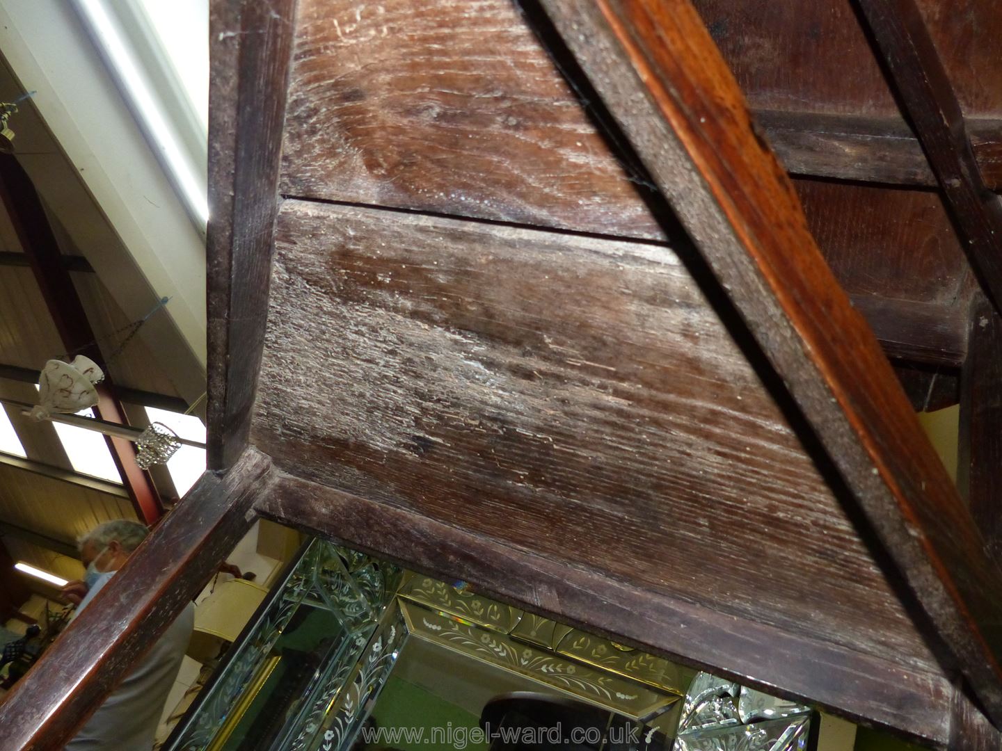 A Georgian Oak peg-joined Cricket Table standing on three tapering legs united by a triangular - Image 8 of 10