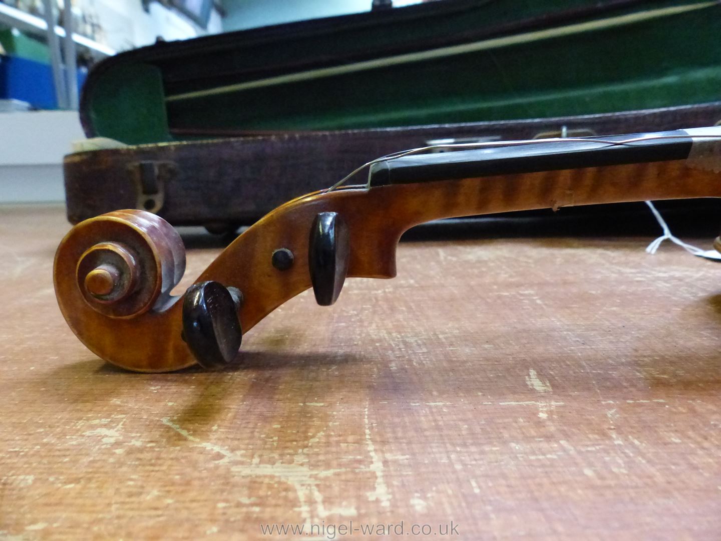 A good 'Tiger striped' Violin with paper label inside 'Sole Agents Hawkes & Son, Denman Street, - Image 36 of 66