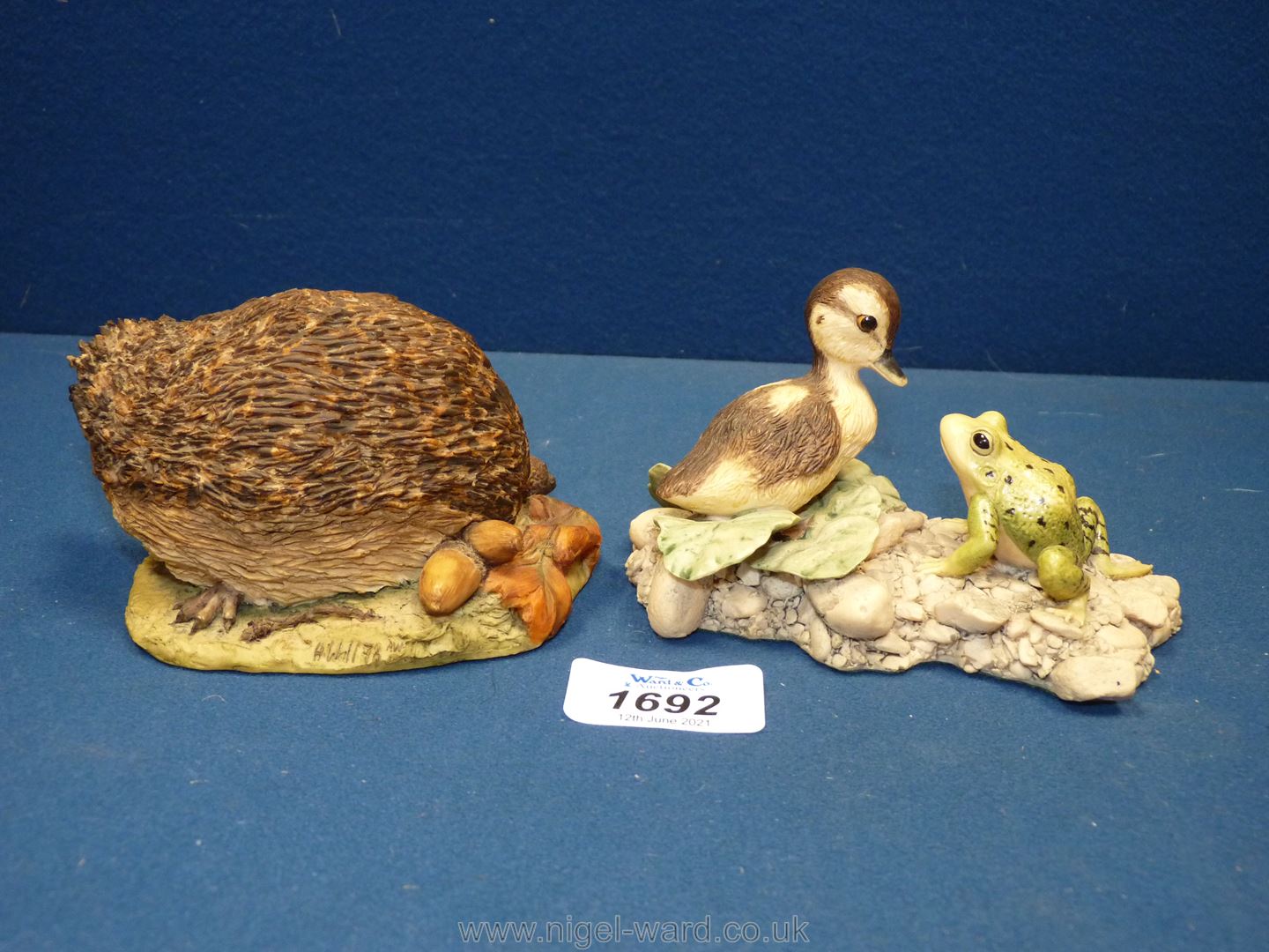 A Border Fine Arts Hedgehog and duck and frog. - Image 2 of 4