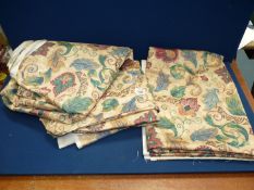 Two lengths of fabric by Rectella fabrics: one with floral pattern, 140" x 58" and the other,