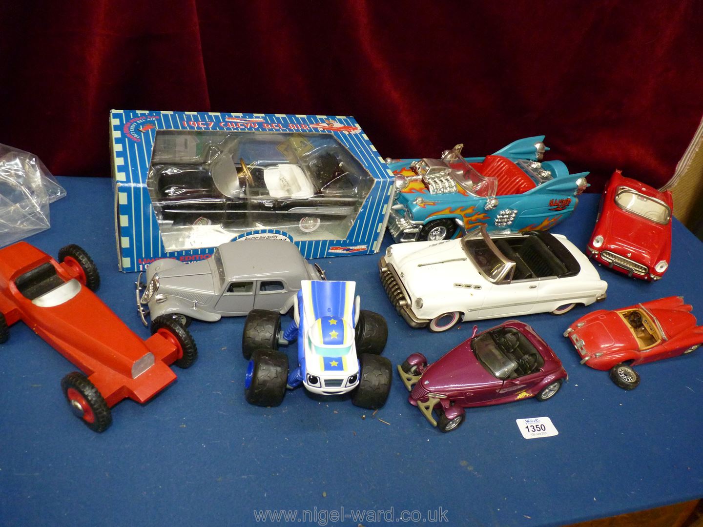 A box of classic vehicles (8+) including boxed Chevy 57. - Image 2 of 2