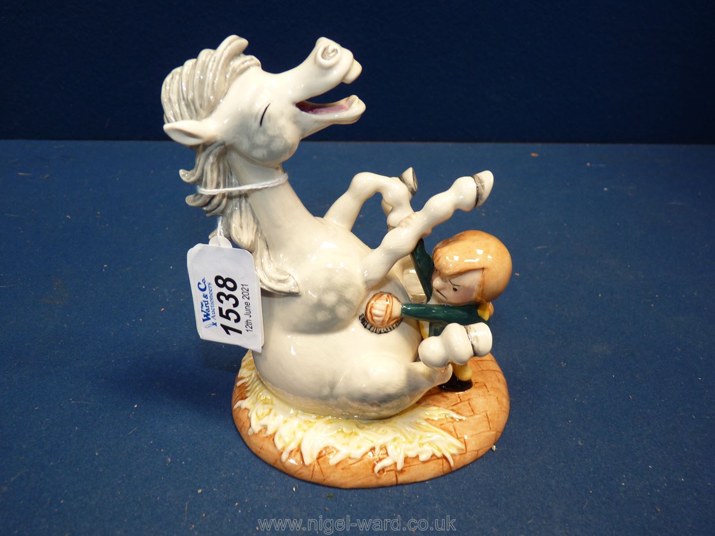 A boxed Royal Doulton Thelwell figure 'Body Brush', 5 1/2'' tall.