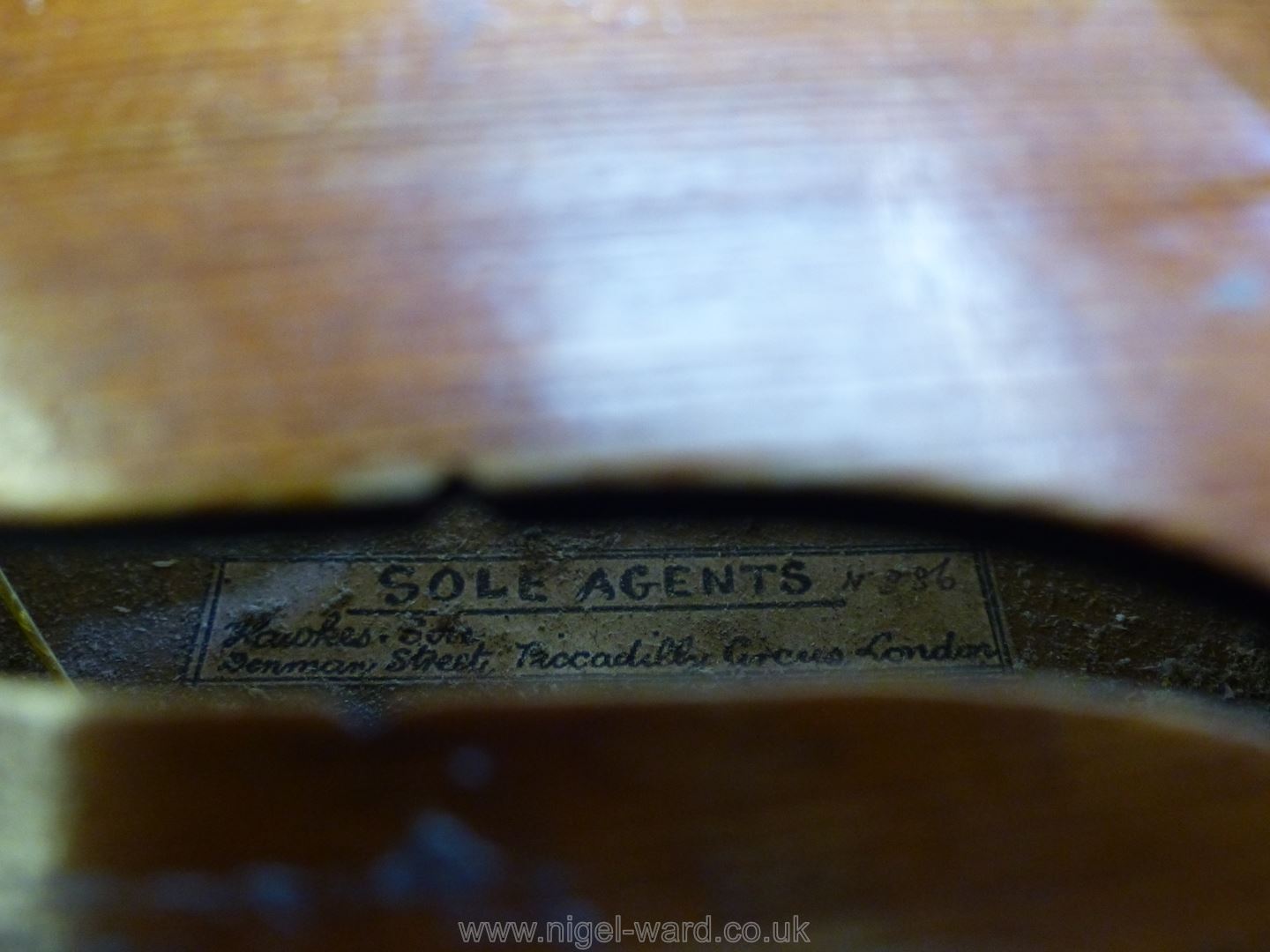 A good 'Tiger striped' Violin with paper label inside 'Sole Agents Hawkes & Son, Denman Street, - Image 29 of 66