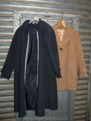A camel coloured pure wool coat by English Lady and a Damart raincoat.