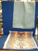 A pale blue cotton fabric, 88" long,