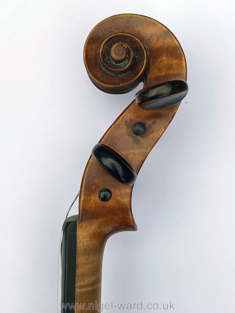 A good 'Tiger striped' Violin with paper label inside 'Sole Agents Hawkes & Son, Denman Street, - Image 10 of 66