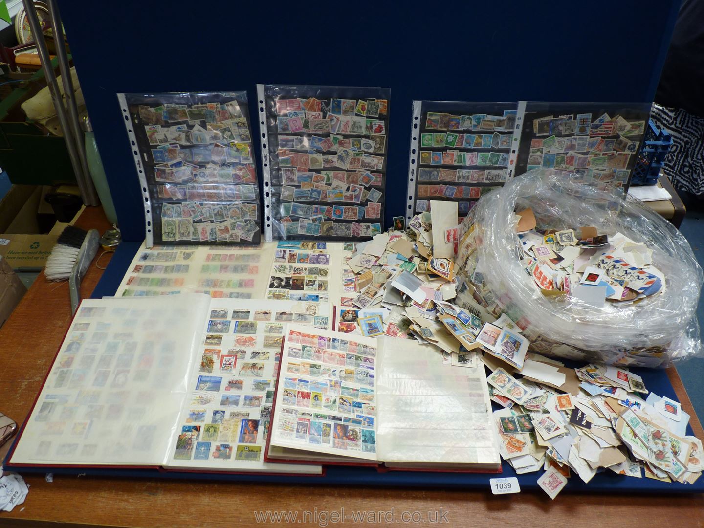 A quantity of stock books filled with English and foreign stamps and a large quantity of loose - Image 2 of 2