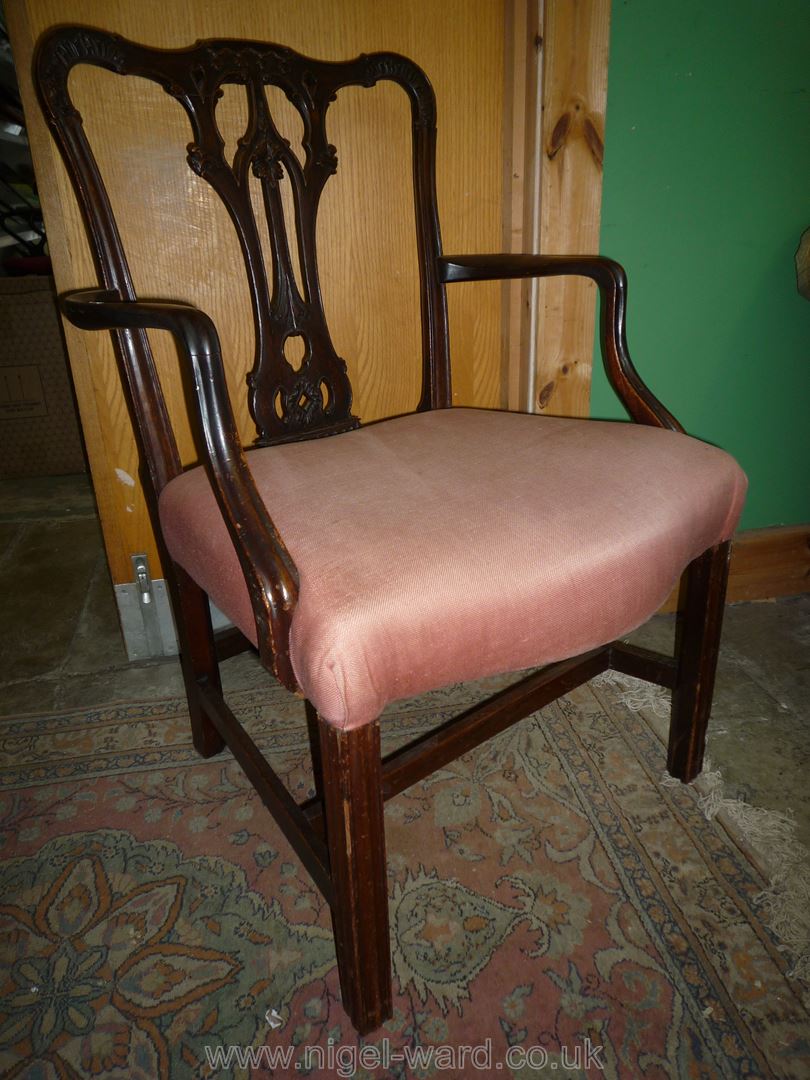 A good Georgian Chippendale style, c. 1750, of generous proportions and with well-detailed carving.