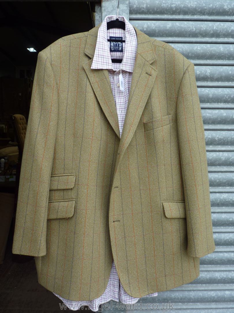 A gents Brook Taverner green check sports Jacket, size 48'' and a check shirt.