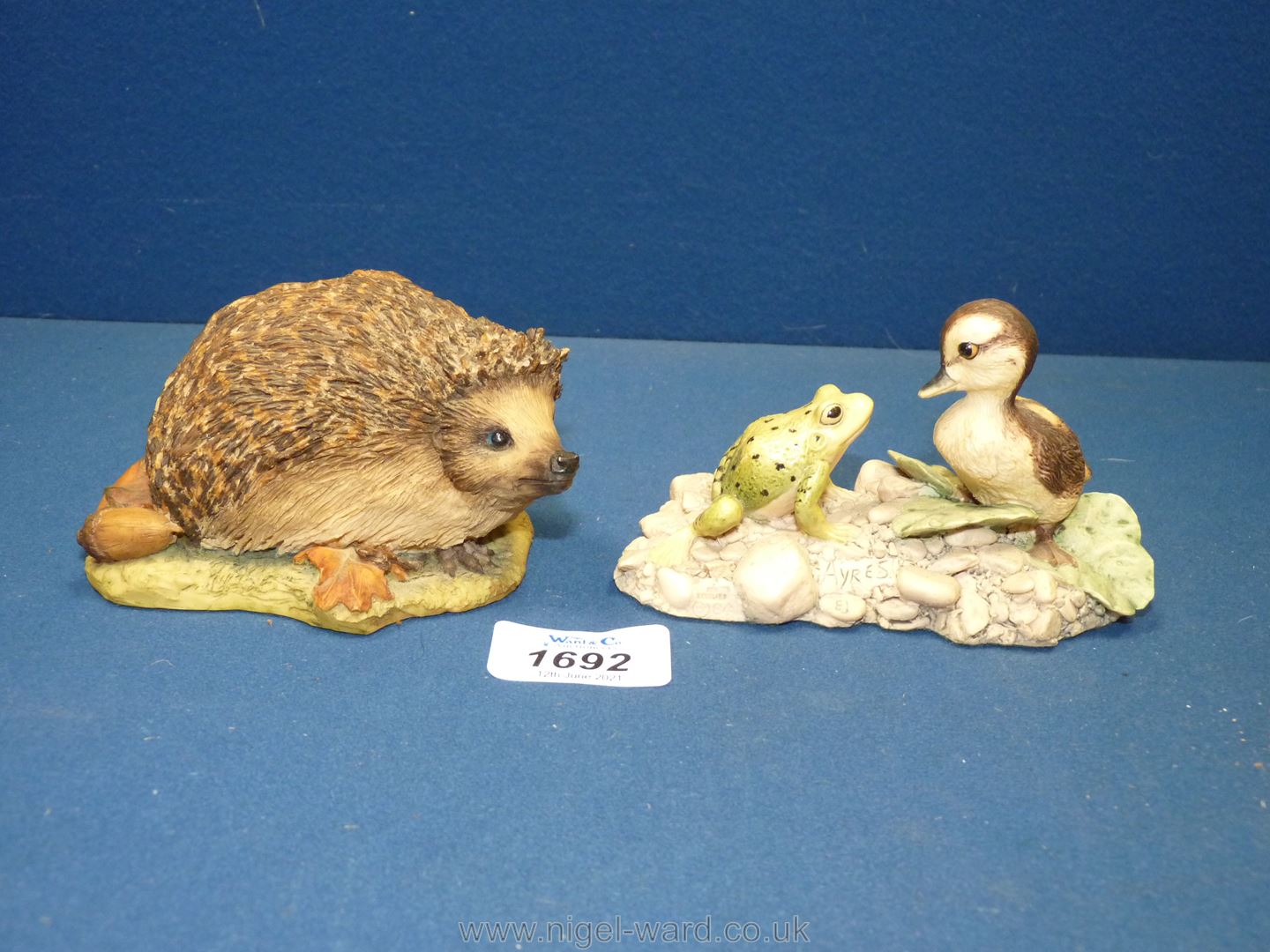 A Border Fine Arts Hedgehog and duck and frog.