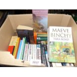 A box of novels including Maeve Binchy, Tom Sharpe, etc.