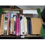 A box of Books including History of Wales, One Man's Furrow,