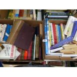 Two boxes of novels including Joanne Trollope, Pathologic Basics of disease,