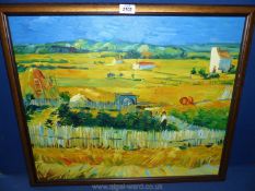 A good modern Oil on canvas ''The Harvest'', after Van Gogh.