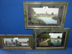 Prints of Gloucester Cathedral from the river taken from old photographs.