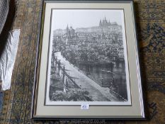 A large framed Limited Edition print depicting a French city, no.