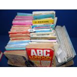 A box of maps including Ordnance Survey, Bartholomew's and North America etc.