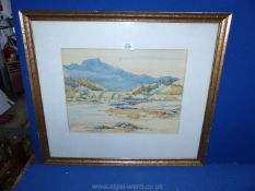 A Watercolour of river landscape signed A.M.