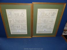 A framed and mounted set of Caricatures by Cuthbert Bede.