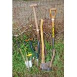 Garden fork, axes, spade, shears etc.