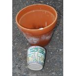 Terracotta planter, 19'' diameter, 16'' high.