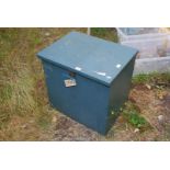 Small hinged top lockable cabinet, 24'' square x 18''.