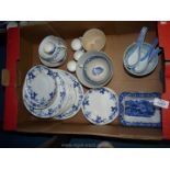 A quantity of blue and white china including Foley,