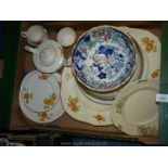 A quantity of china including a part Newhall Nirvana Teaset with Nasturtium pattern,