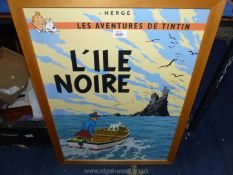 A large modern Poster of Herge Les Adventures De Tintin L'ile Noire,