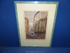 (Major/Captain) John Whitacre Allen, Watercolour of back streets in Rome, signed and dated 1898.