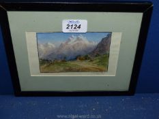 Jacomb-Hood, Watercolour of alpine vista, signed and dated Feb 7th 1871.