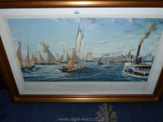 A 1980's limited edition pencil-signed Print 'The First Defense of The Americas Cup',