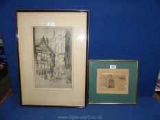 Two pencil signed Etchings by Frank Greenwood.