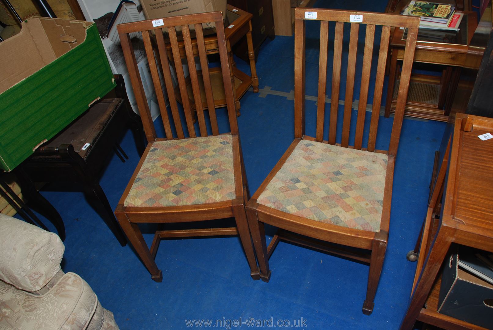 Pair of oak dining chairs