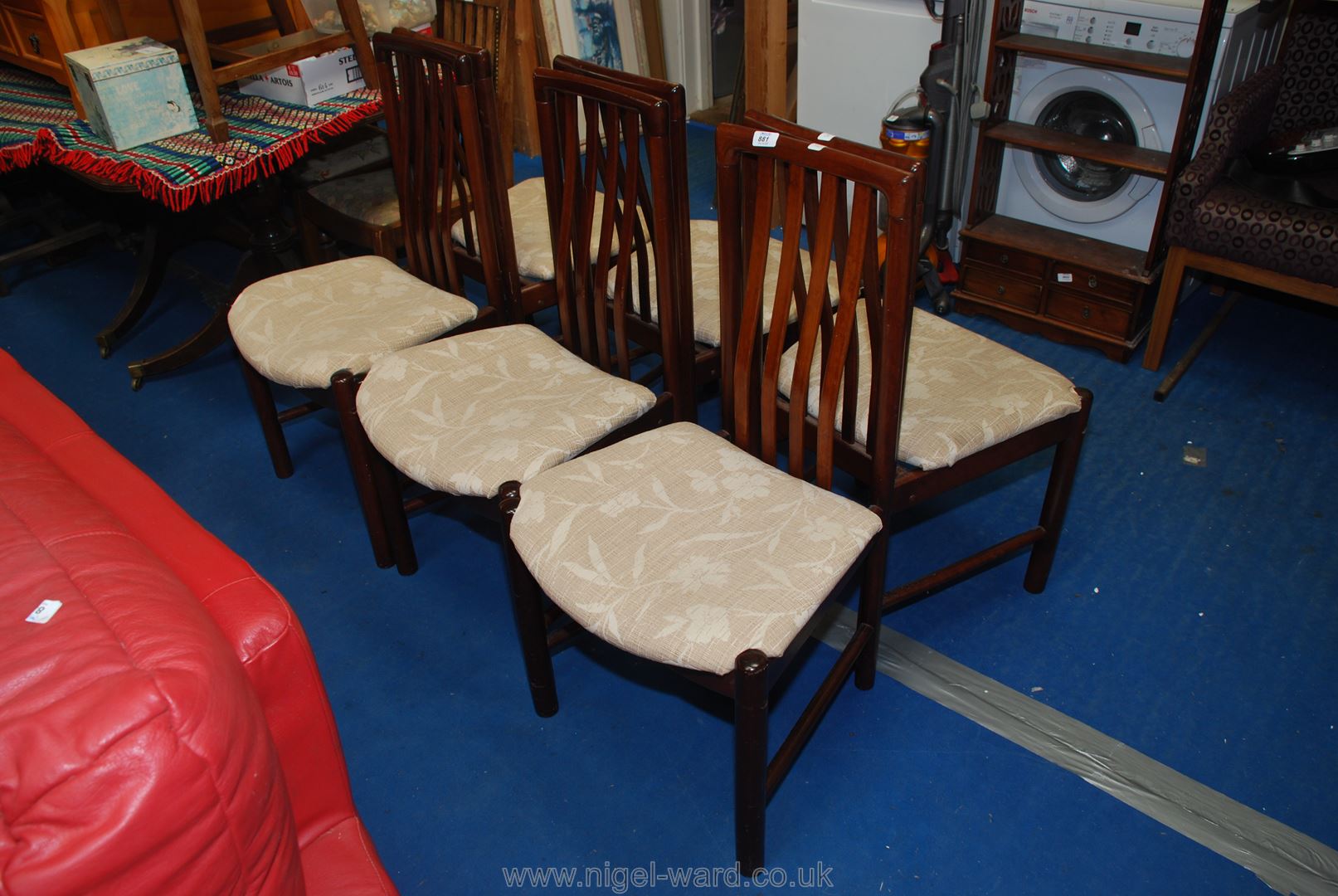 Set of six stickback style dining chairs