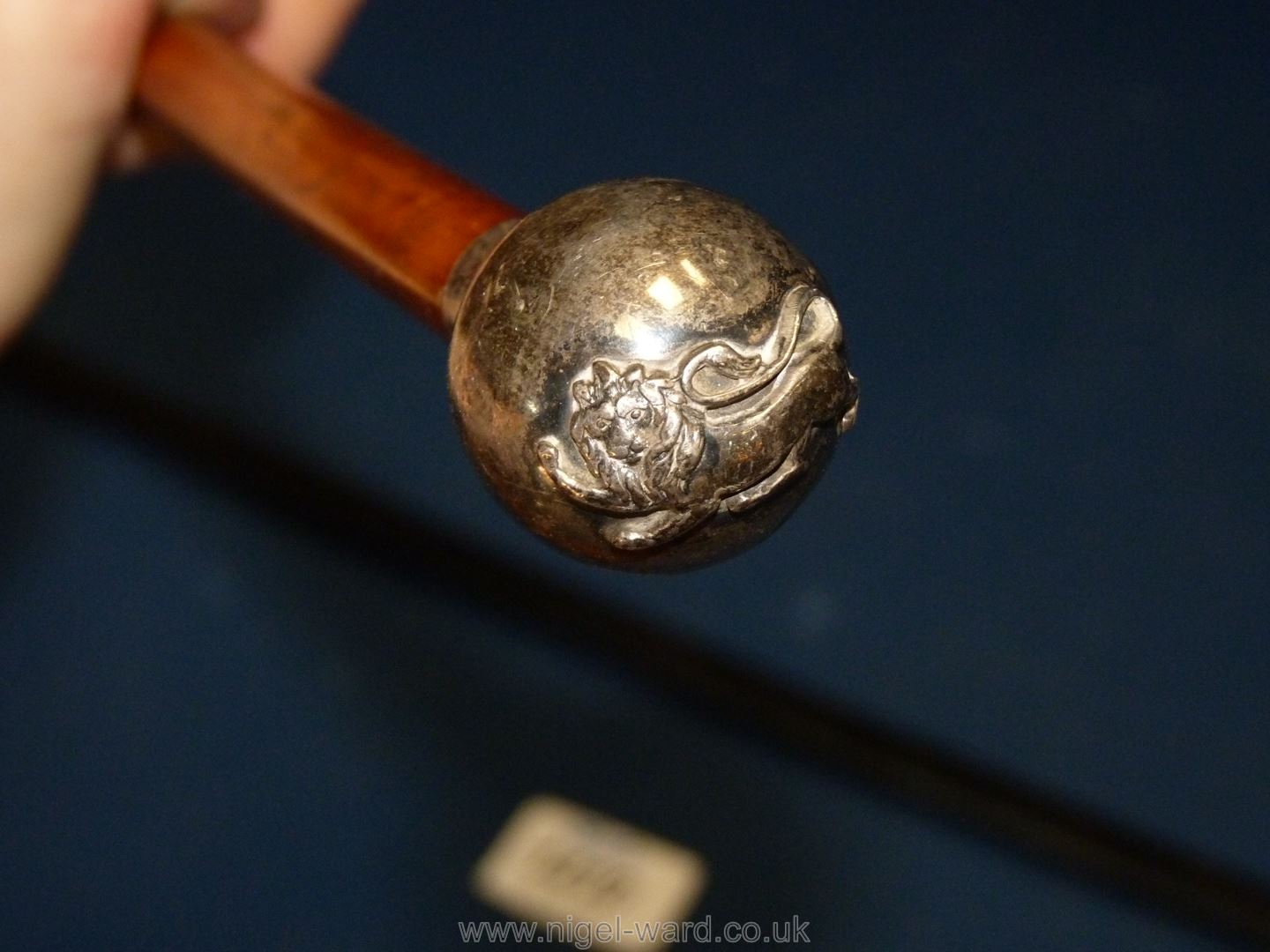 Two swagger sticks; one having Birmingham silver top by E.N. - Image 3 of 4