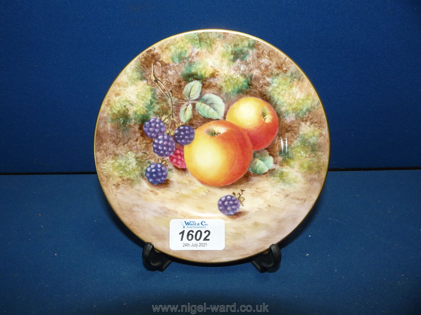 A small Royal Worcester Plate, signed 'J.