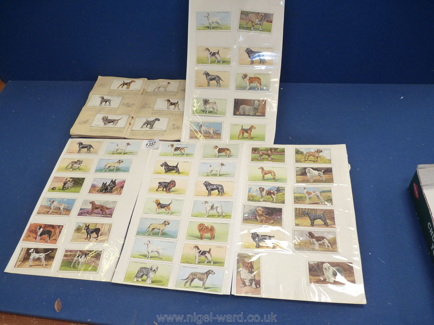 A quantity of Wills cigarette cards of dogs and a Players transfer book also of dogs.