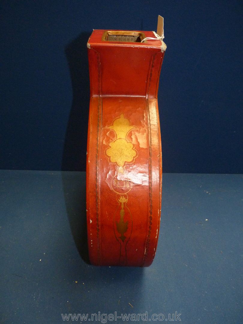 A large oriental papier mache vase, flat sided bottle shape, - Image 4 of 5