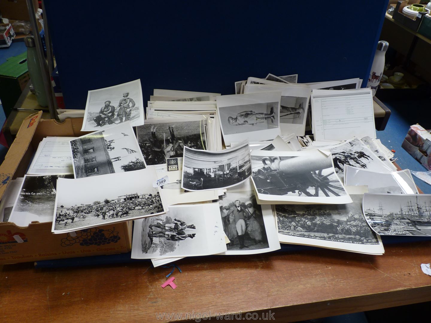 A quantity of black and white reproduction military photographs mostly of 19th century and Indian