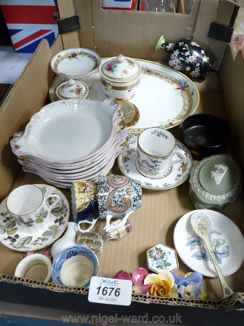 A quantity of china including nine Limoges small gratin dishes for W.