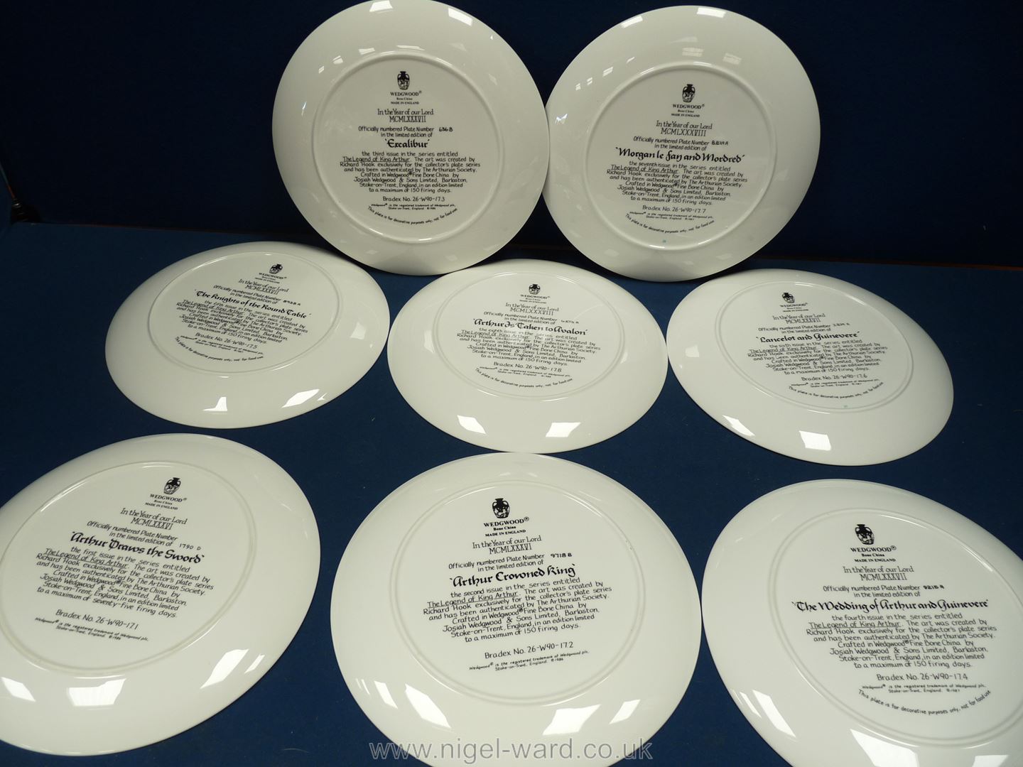 Eight Wedgwood 'The Legend of King Arthur' display plates with certificates. - Image 2 of 2