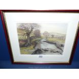 A mixed media picture 'The River Skirfare, Littondale, Yorks, 2007' by Alan R. Clark N.D.