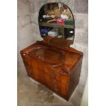 Serpentine fronted dressing table with mirror back and kidney shaped glass top