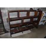 Set of pigeon hole style display shelves,