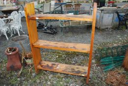 Three shelf workshop shelving,