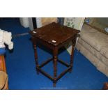 Pie crust edge square topped occasional table