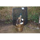 Brass coal bucket and spark guard